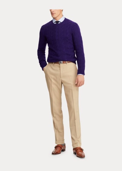 Pantalones Ralph Lauren Hombre Marrom - Gregory Wool Gabardine - PUVXJ5628